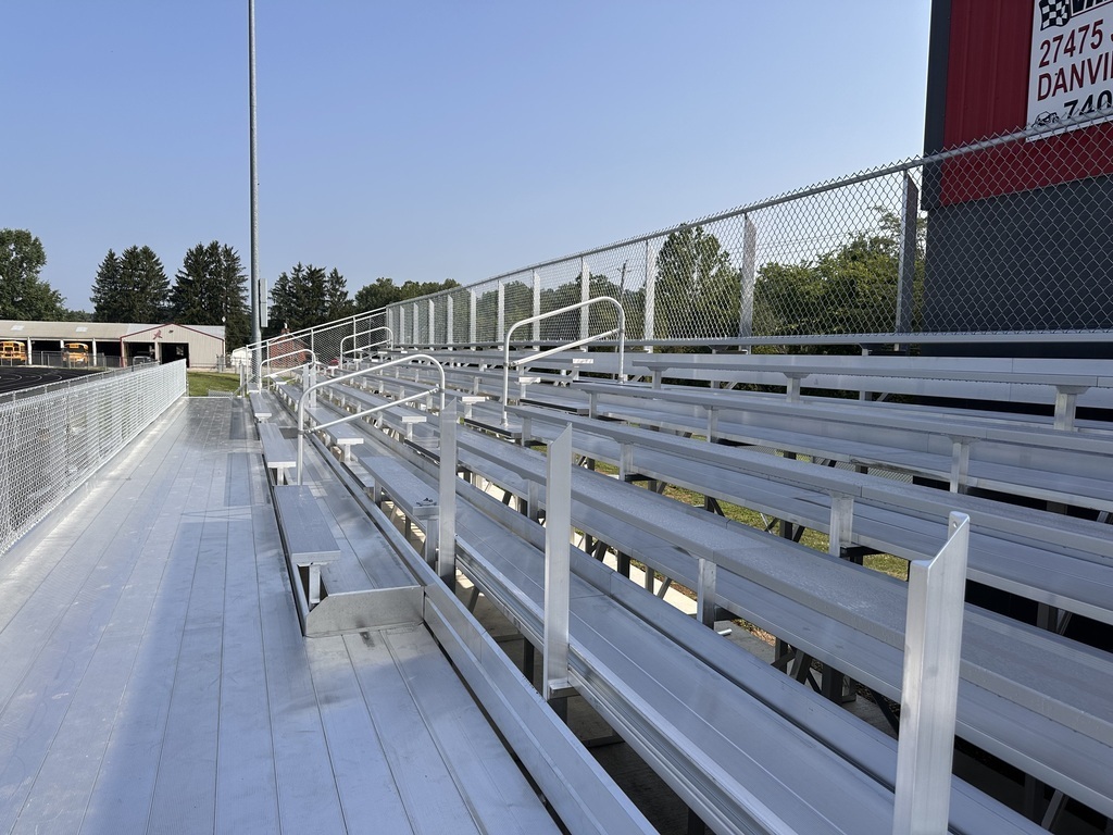 Photo of the new visitor bleachers.