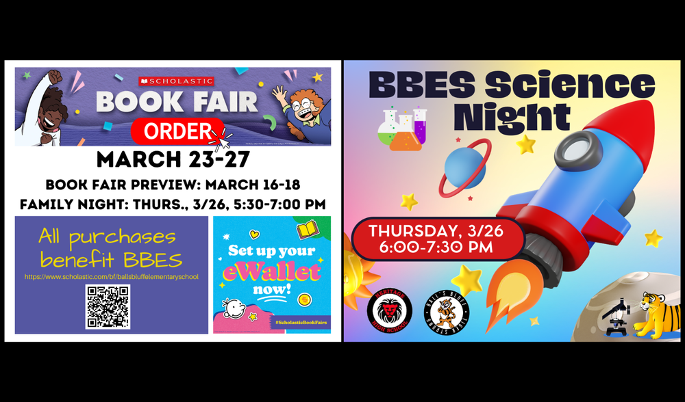 March 26 Book Fair & Science Night