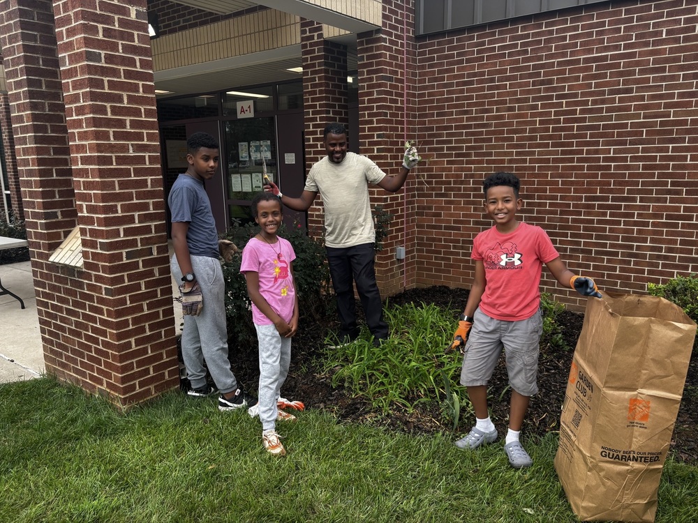 families helping out
