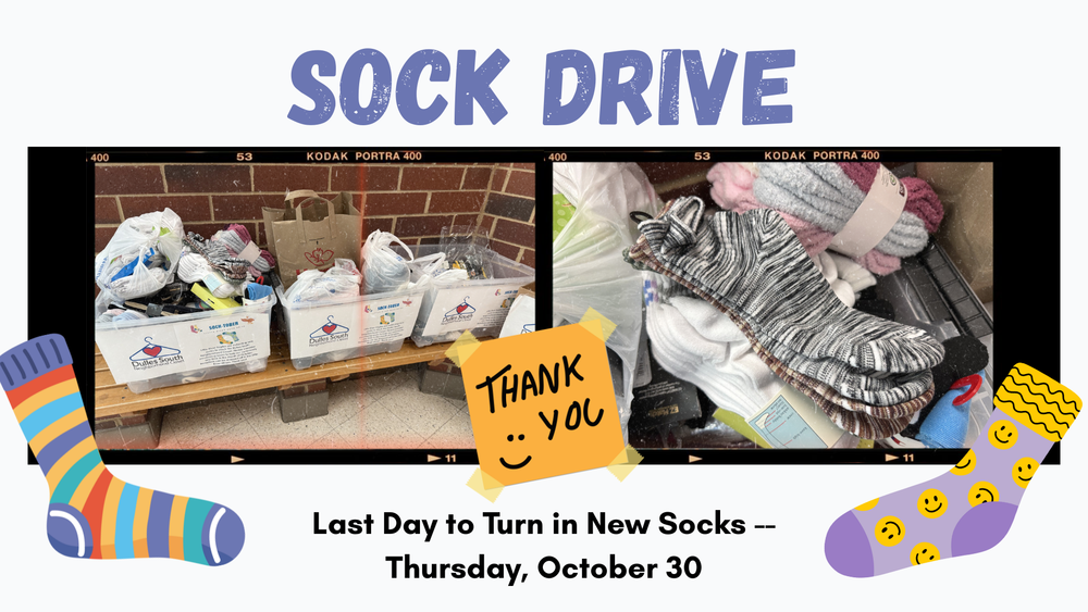 Sock Drive, Last Day to Turn iin New Socks -- Thursday, October 30