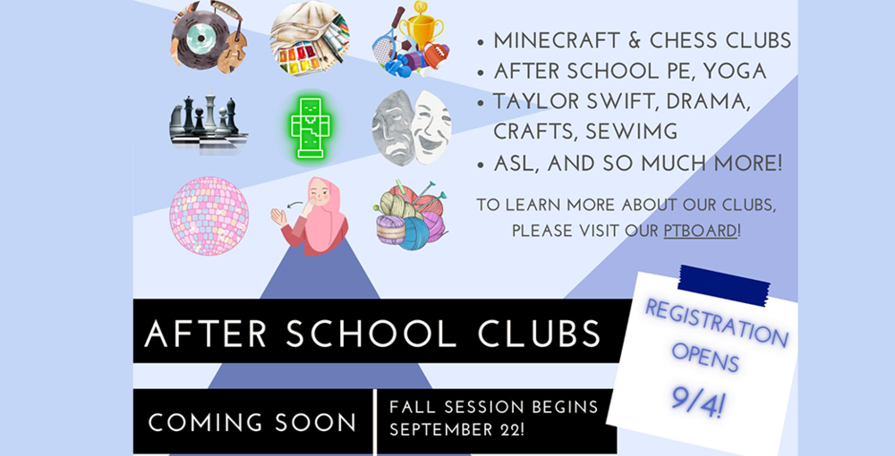 After School Clubs- Fall 2025