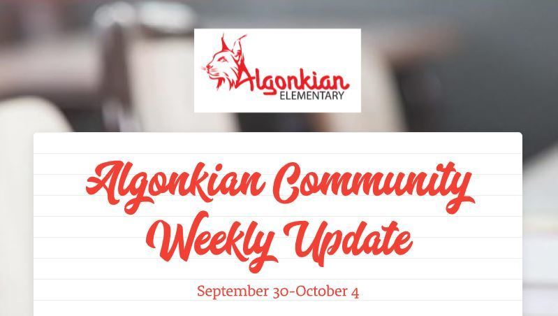 Principal's Weekly Update Sept. 30 - Oct 4
