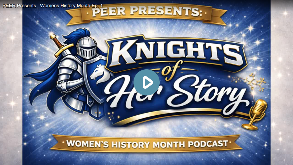 Title card of PEER Women's History Month podcast.