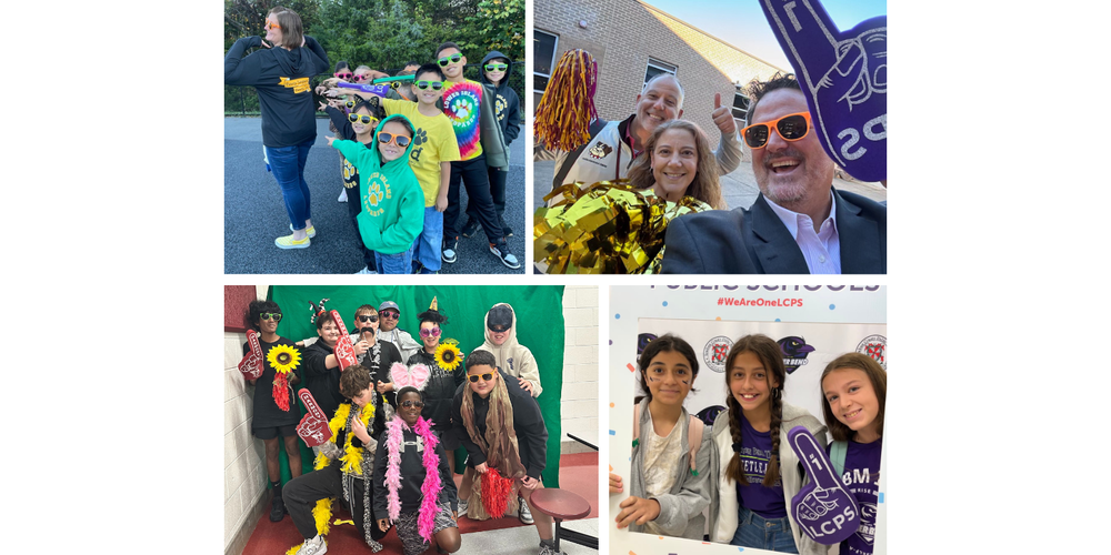 Photo collage of students and staff celebrating ONE LCPS Celebration Day