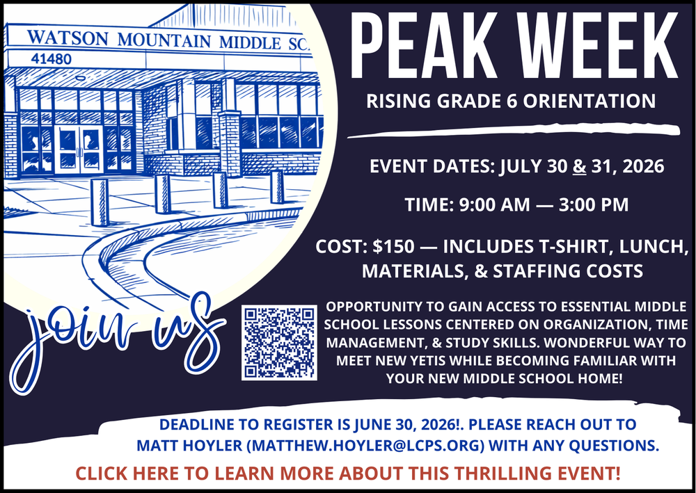 PEAK Week 2026 (Grade 6 Orientation)