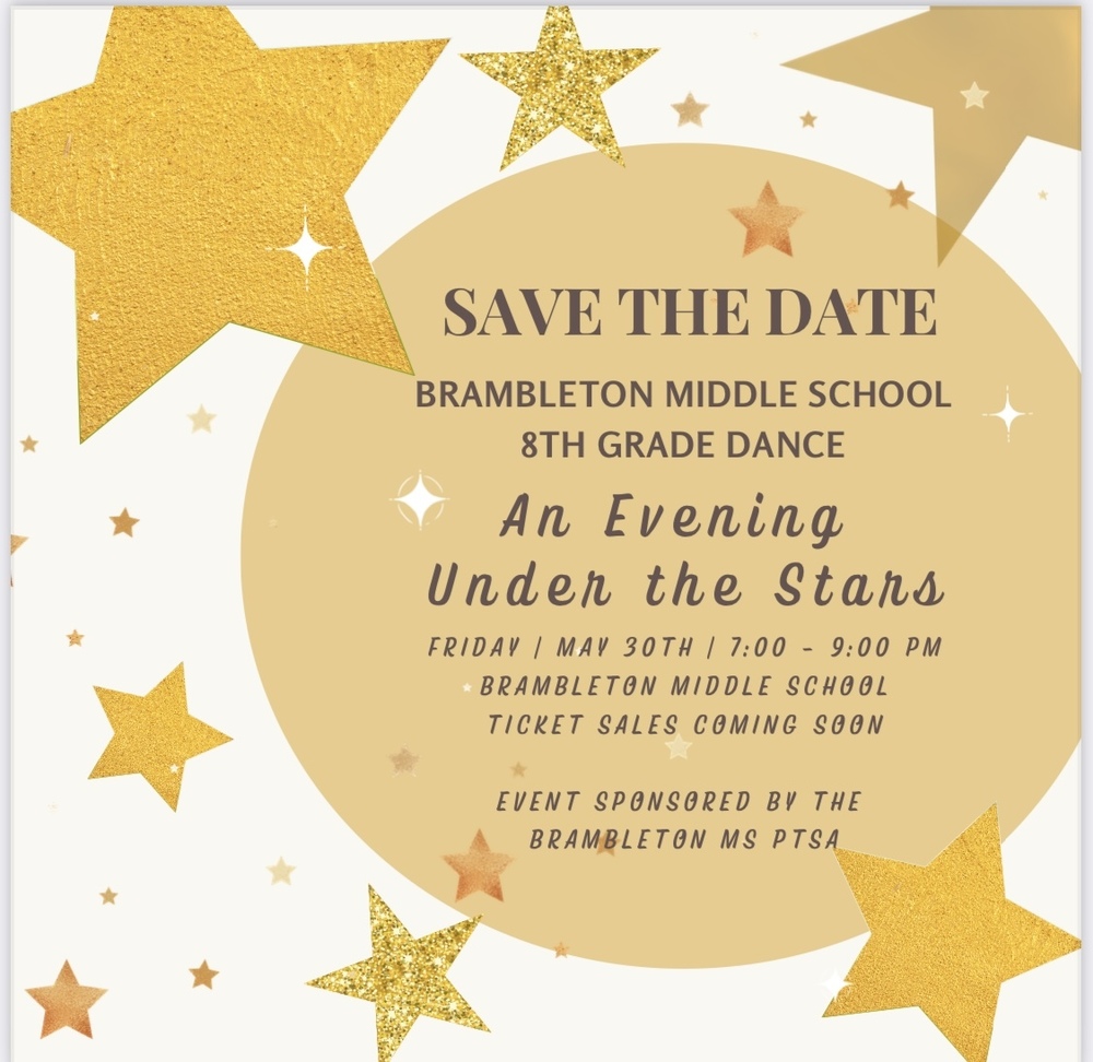 Save The Date 8th Gr Dance May 30