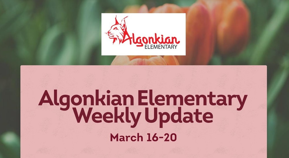 Principal's weekly update newsletter title  March 16-20