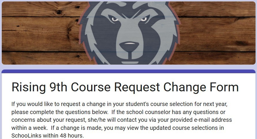 Rising 9th Course Request Change Form 2026-27