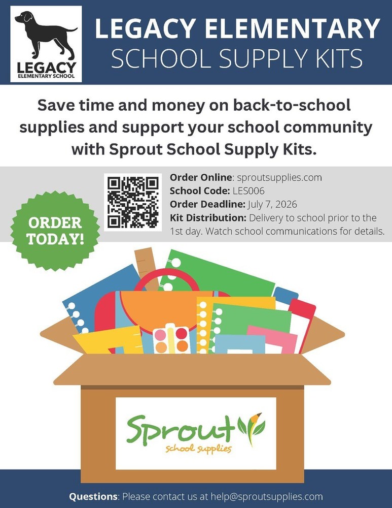 legacy elementary school supply order