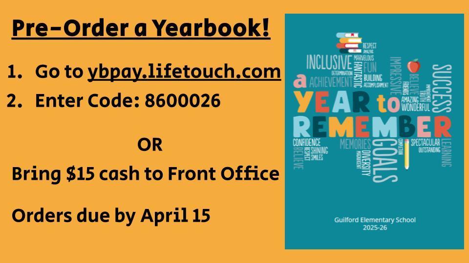 Guilford Yearbook Flyer