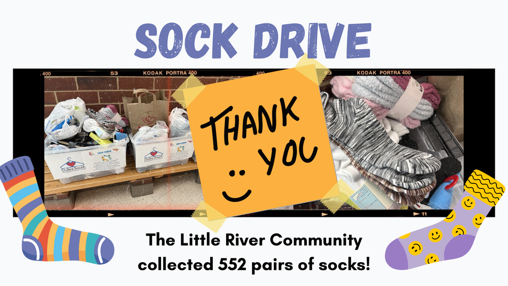 Sock Drive - THANK YOU! The Litlte River Community collected 552 pairs of socks!