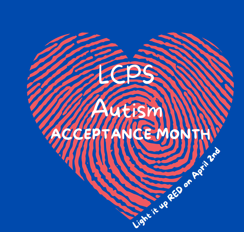 LCPS Autism Acceptance Month Light It Up RED on April 2nd