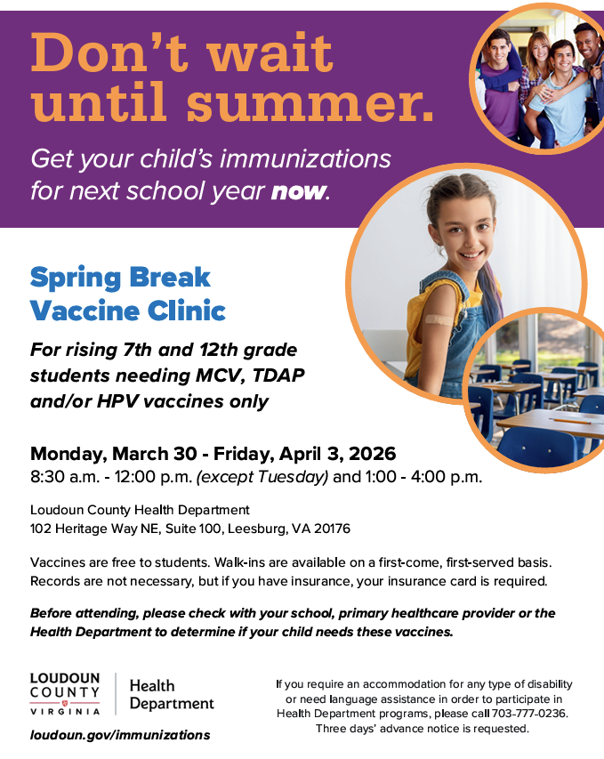 Spring Break Vaccine Clinic Flyer