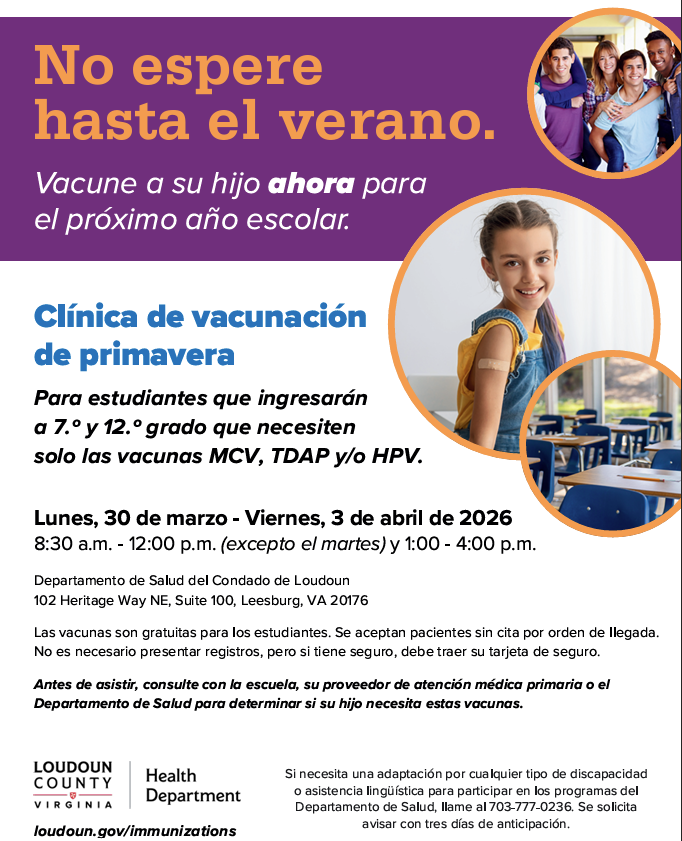Spring Break Vaccine Clinic Flyer