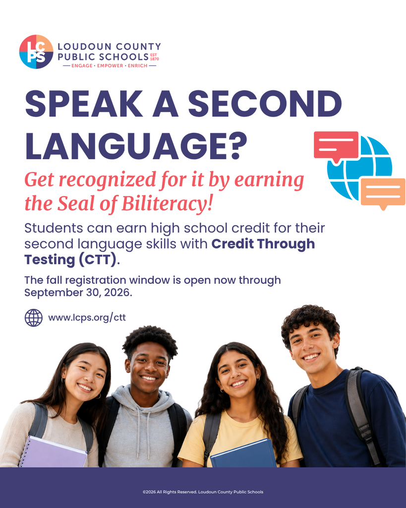 A group of four students pose for a photo. The text "Speak a Second Language?" is prominently displayed.