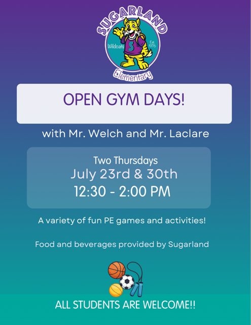 Open Gym Flyer in English