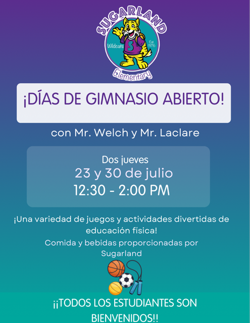 Open Gym Flyer in Spanish