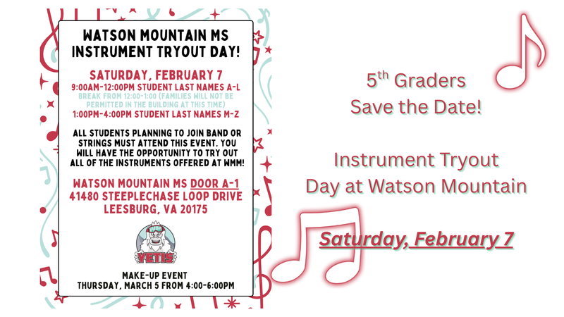 Watson Mountain Instrument Tryouts