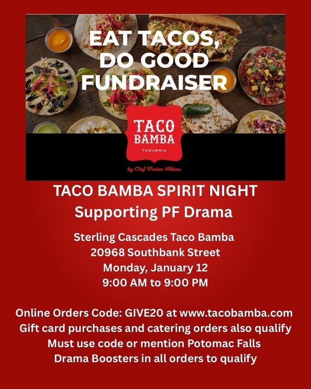 Taco Bamba Spirit Night Jan 12