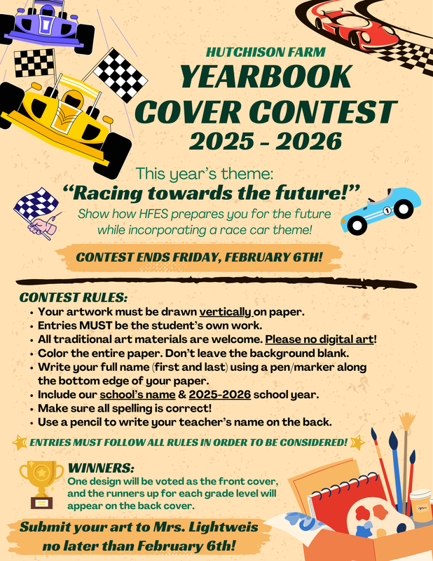 Yearbook oover contest flyer - all details written in body below the image