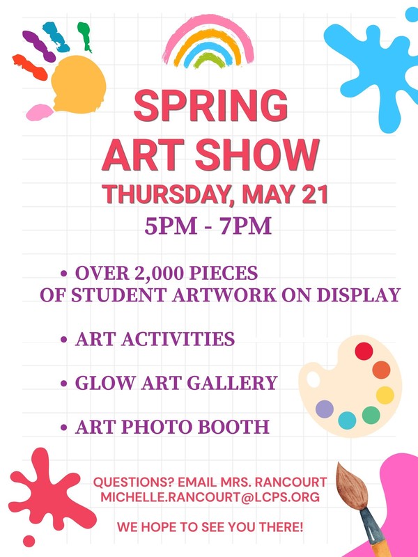 Art Show Thursday May 21 from 5 to 7 pm