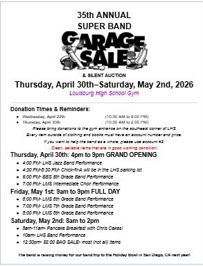 Annual Super Band Garage Sale