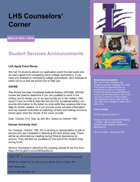 Counselor's Corner