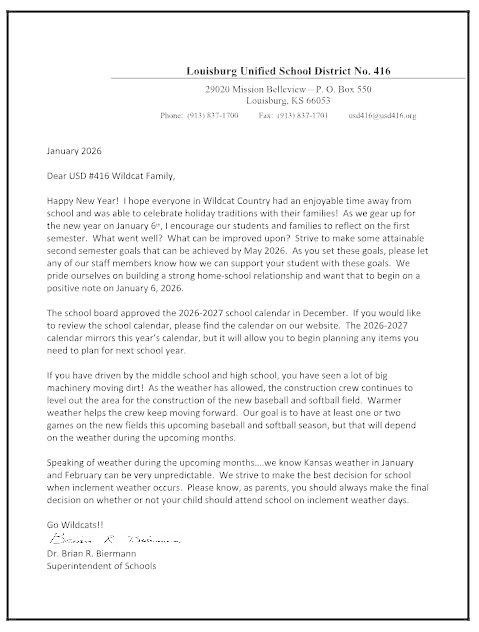 Superintendent Letter