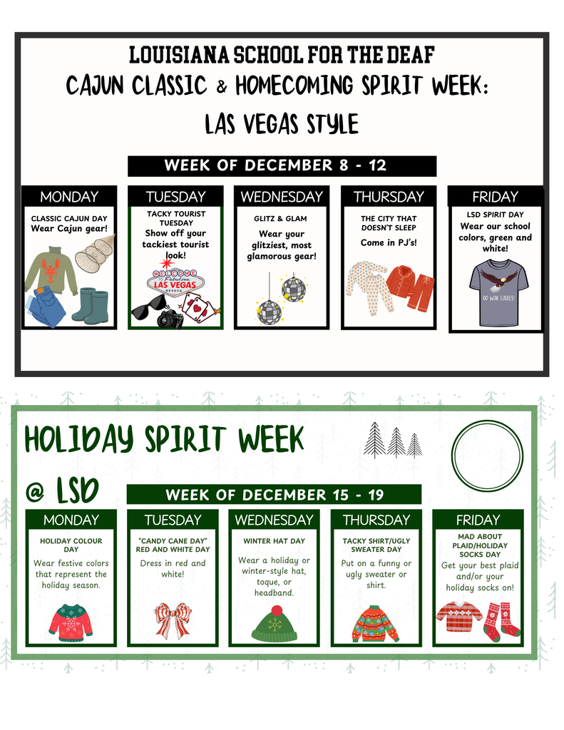 Homecoming Spirit Week Flyer and Holiday spirit week flyer. 