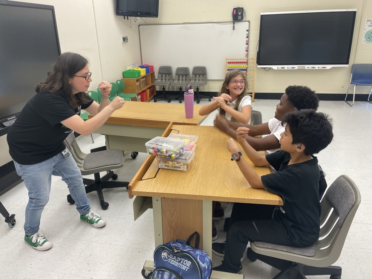 students working with STEM items