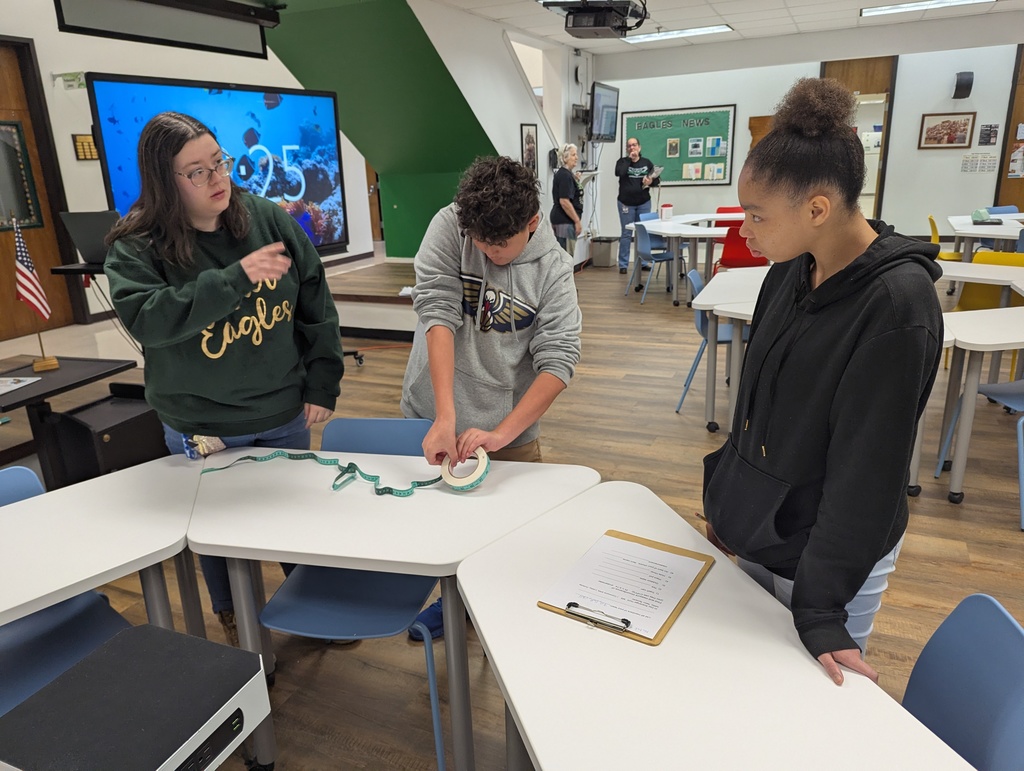 Students measuring a circle