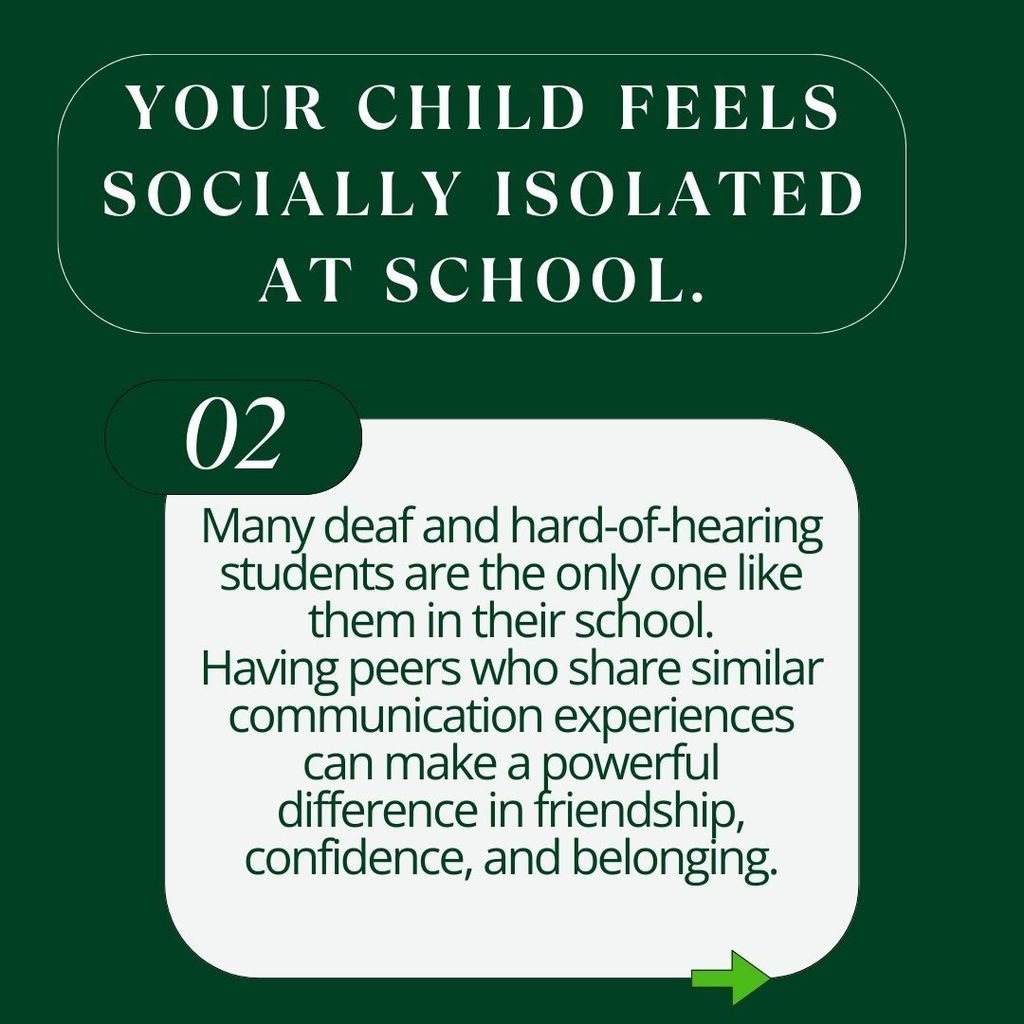 3 Image conveying the social isolation of deaf students at school with supportive text