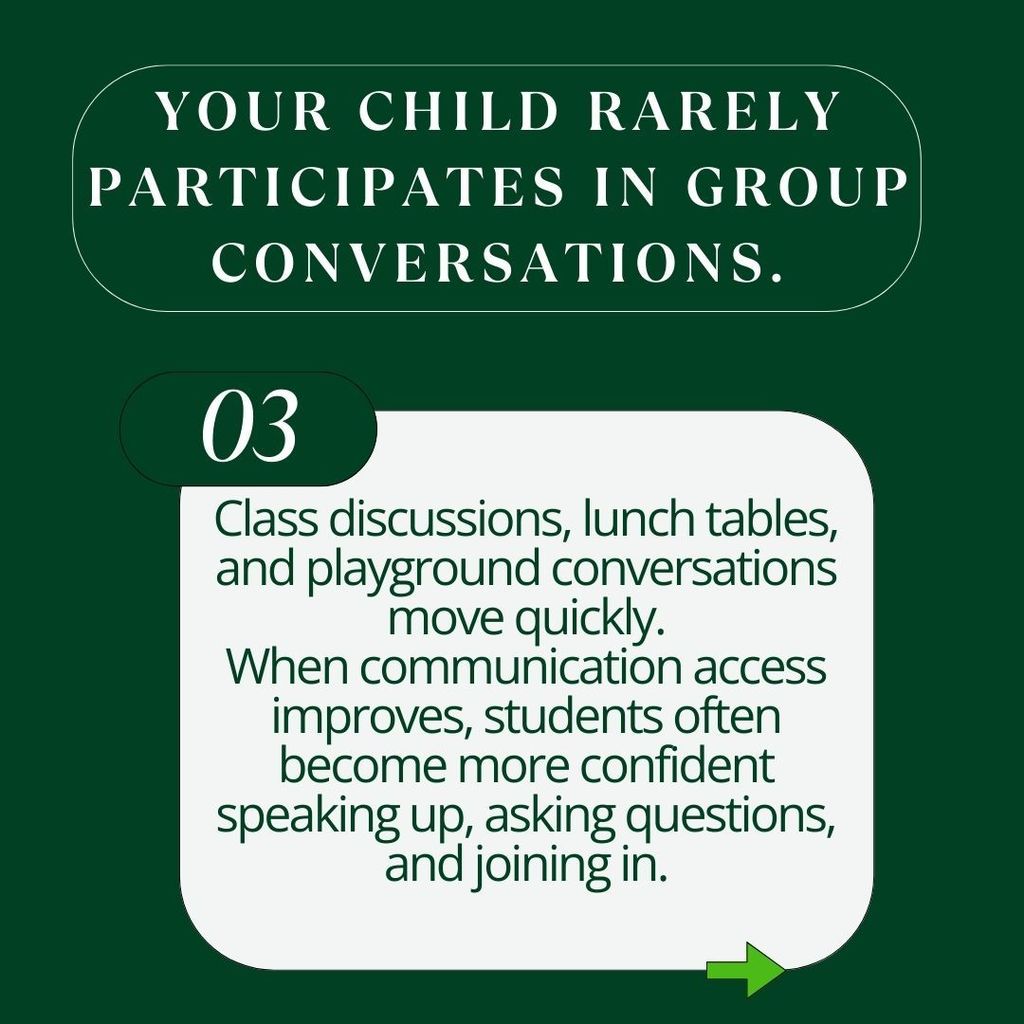 4 Text graphic about student participation in group conversations on a dark green background