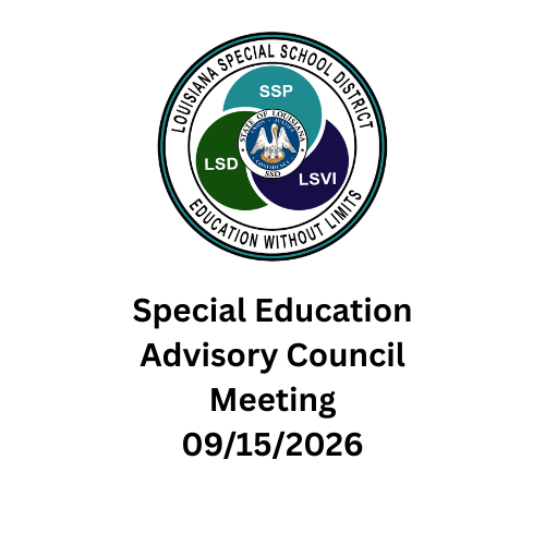 Special Education Advisory Council Meeting 9.15.2026
