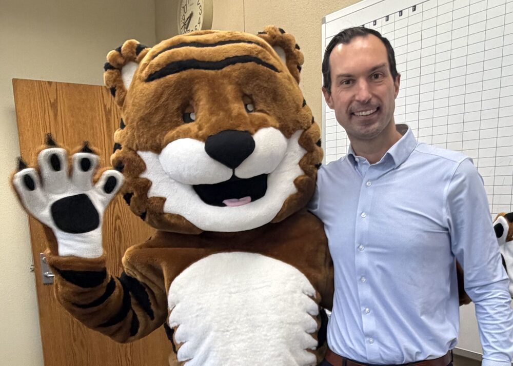 ULS director with Cub mascot