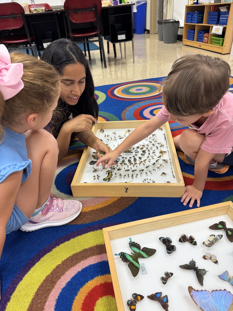 Presenter discussing bugs with boy and girl