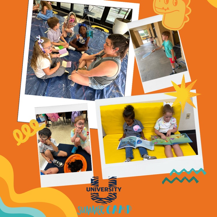 summer camp flyer with multiple kids interacting in activities