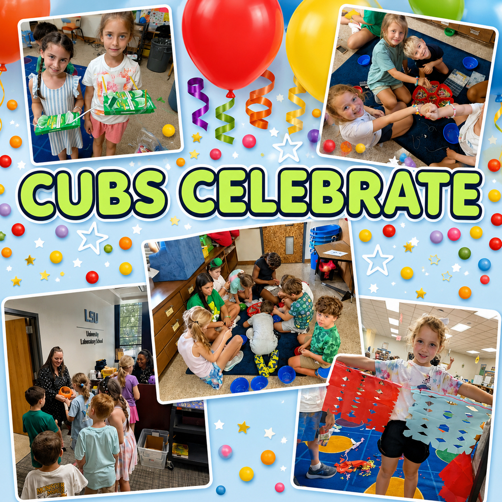 light blue celebration flyer with students working together to create festive decorations