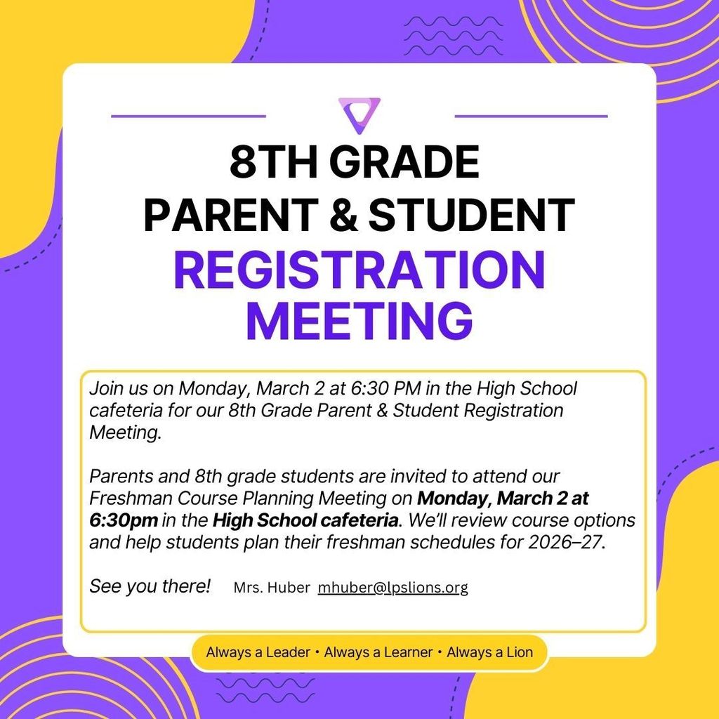 8th Grade  Parent & Student Registration Meeting