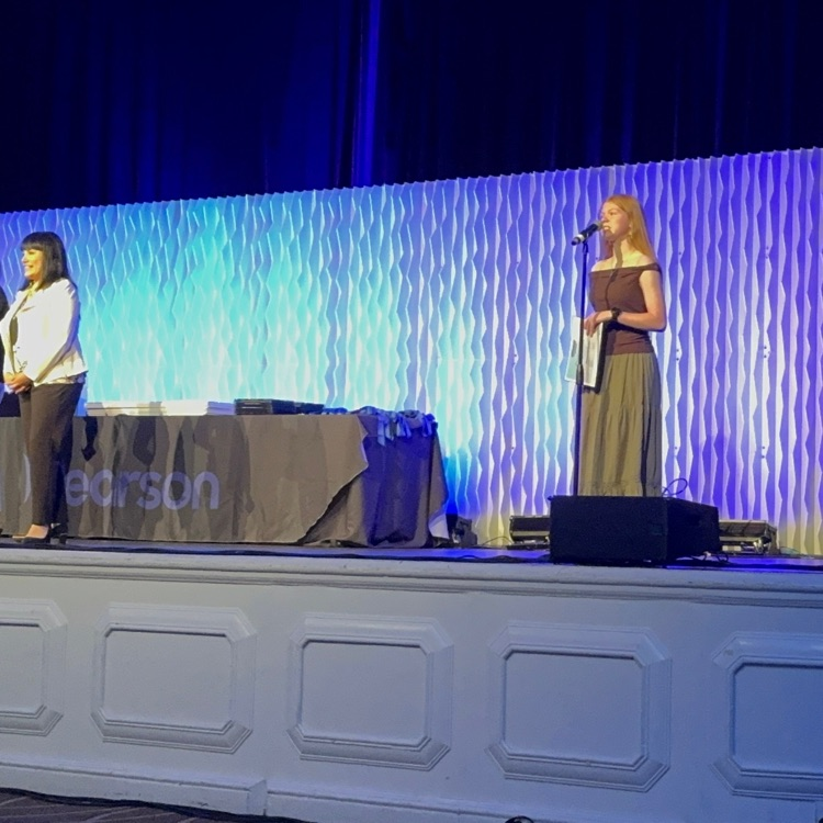 LHS student on stage at the Microsoft national competition