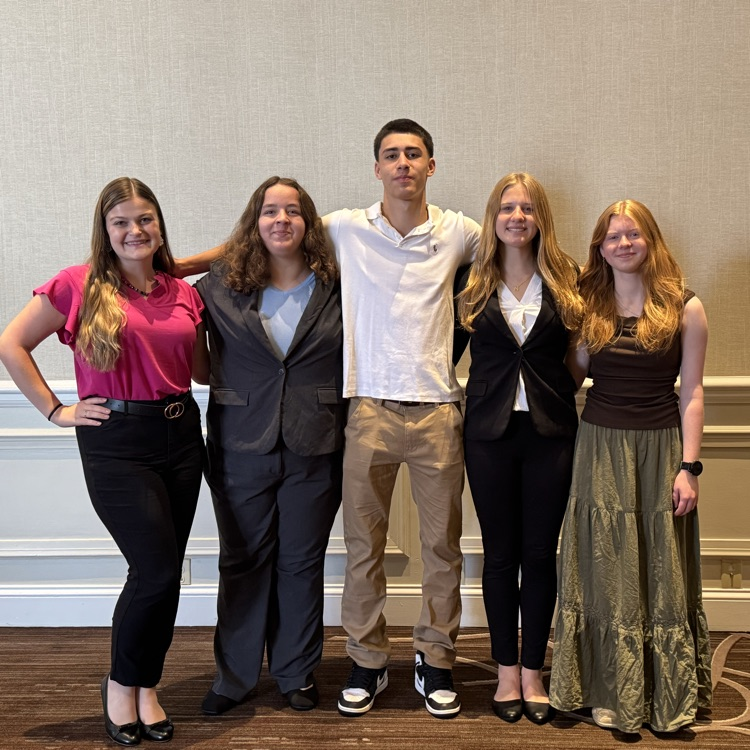 LHS student with friends at the Microsoft national competition