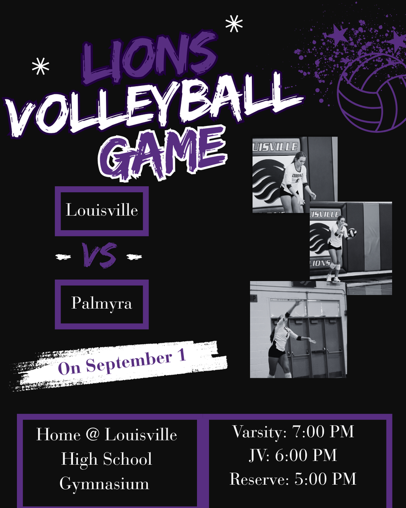 Louisville Lady Lions Volleyball game. September 1, Varsity, JV, and Reserve.