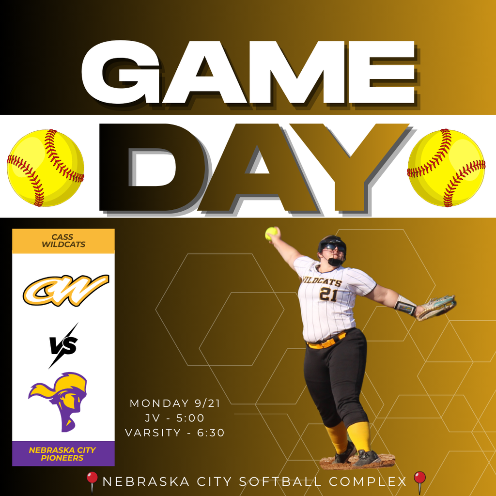 JV-5:00, V-6:30, 9/21, nebraska city softball complex