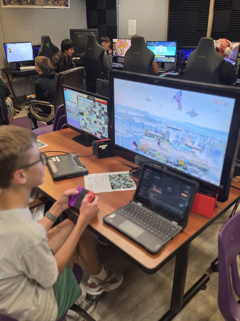 Student playing a smash bros match