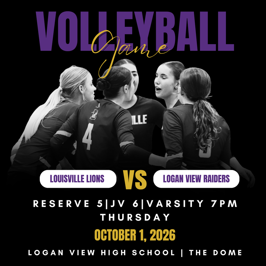 Graphic for a high school Volleyball game against Logan View on October 1st 