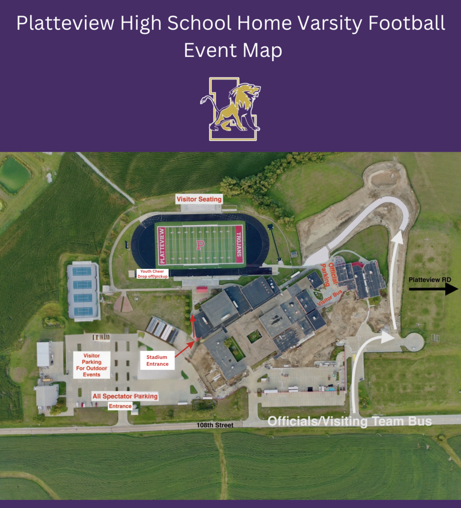 Home football at Platteview field map