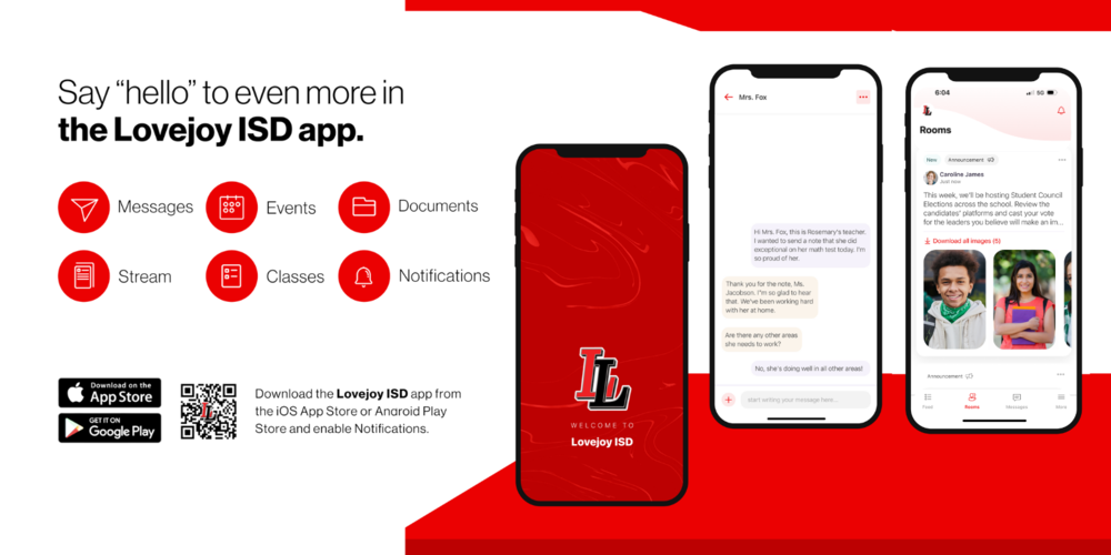 Say "hello" to even more in the Lovejoy ISD app