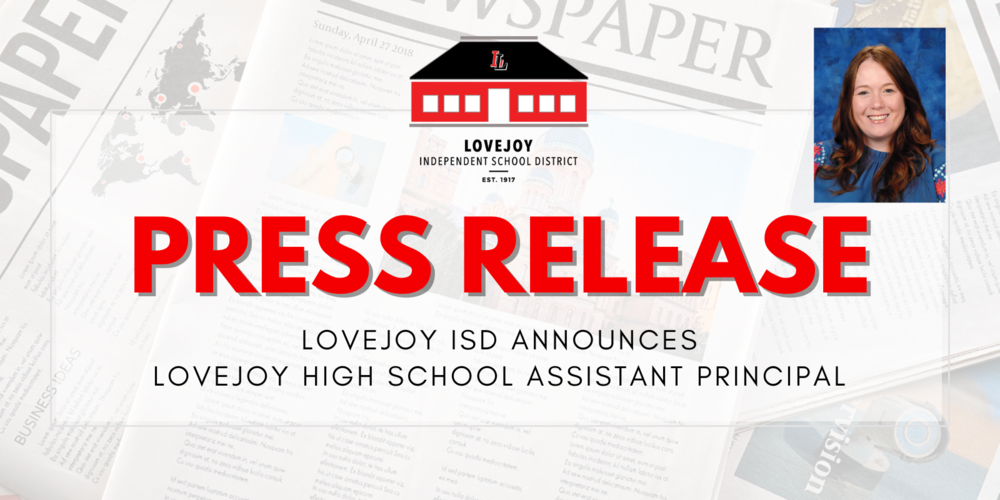 Press Release - New High School Assistant Principal