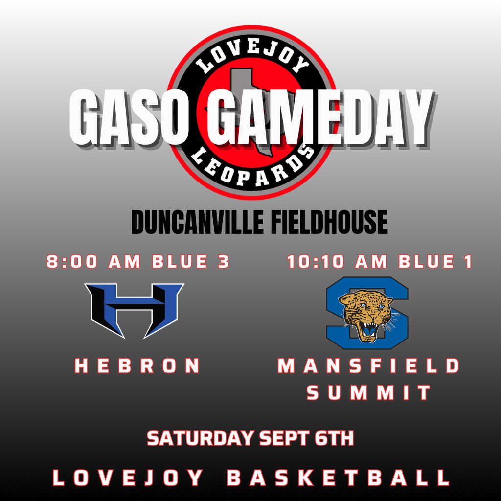 LOVEJOY gaso schedule 8am 10 am Sept 6th