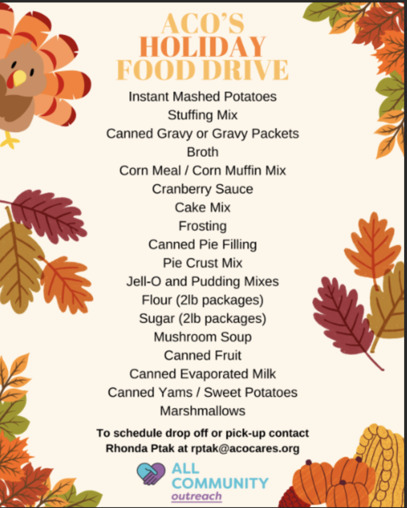 list of food drive items